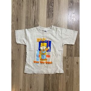 Vintage 2002 Bob the Builder Gray Graphic T-Shirt Kids 5T Can We Fix It‎ Y2K